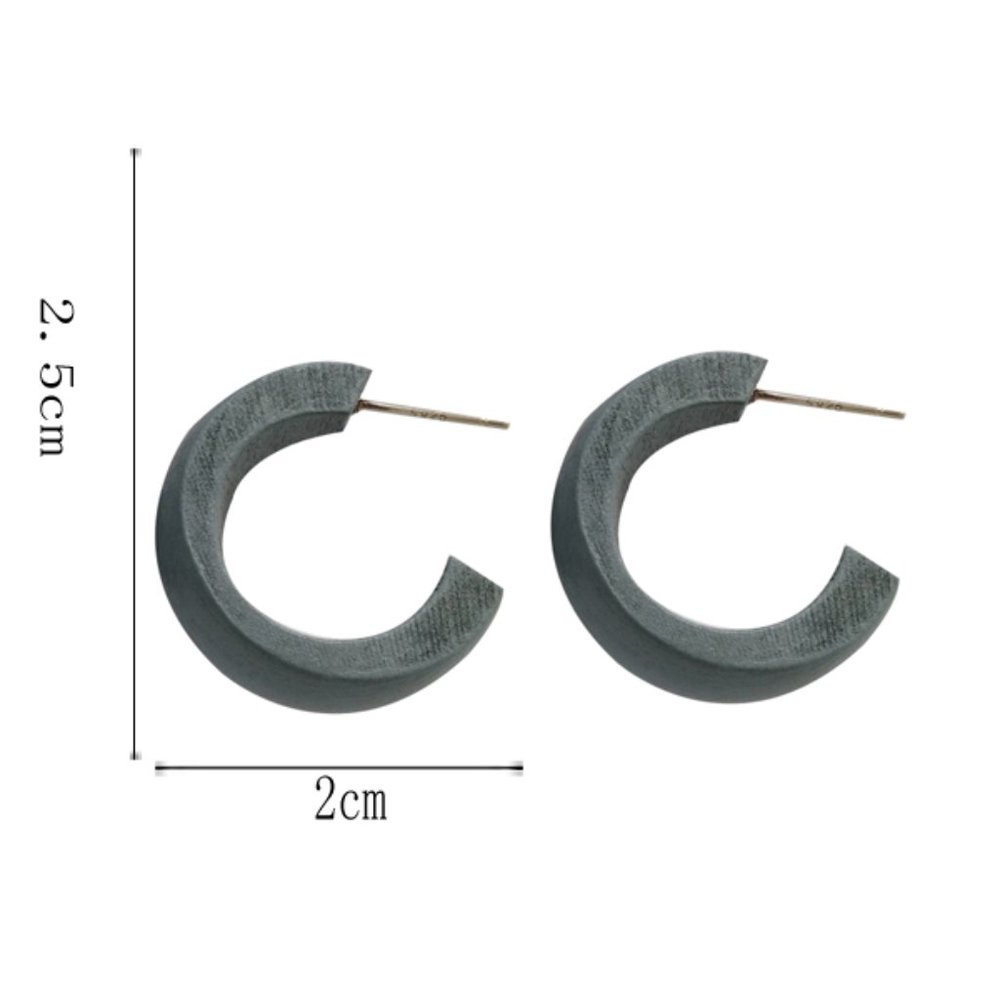 💙Wood Nature boho Hoop Earrings - Picture 10 of 12